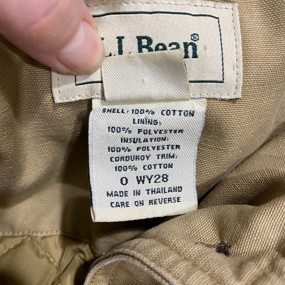 LL Bean Chore Original Field Coat Tan Cotton Canvas Thinsulate Jacket Y2K 90s - Picture 5 of 11